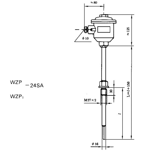 WZP2-24SA隔爆热电阻